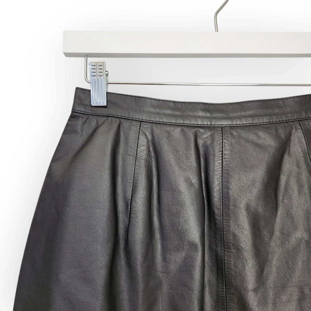 Vintage CJ Todd Saks Fifth Avenue Leather Pencil Skirt 0